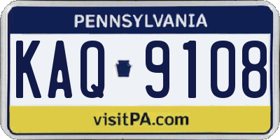PA license plate KAQ9108