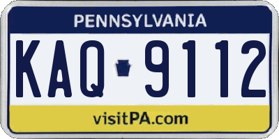 PA license plate KAQ9112