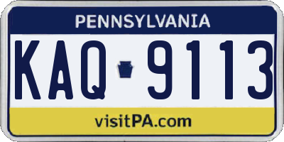 PA license plate KAQ9113