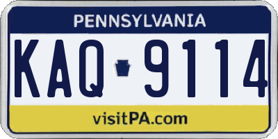 PA license plate KAQ9114