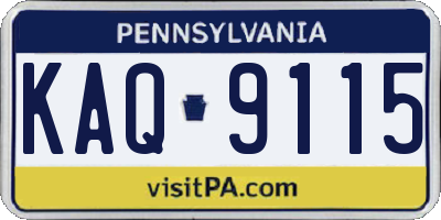 PA license plate KAQ9115