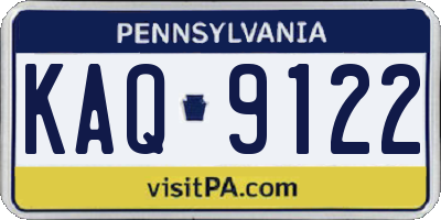 PA license plate KAQ9122