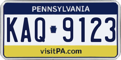 PA license plate KAQ9123