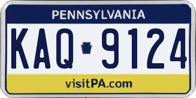 PA license plate KAQ9124