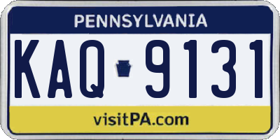 PA license plate KAQ9131