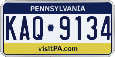 PA license plate KAQ9134