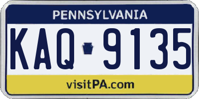PA license plate KAQ9135