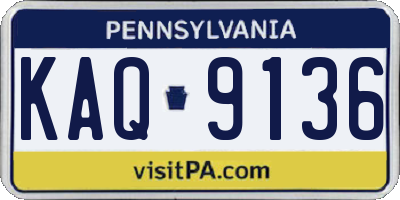 PA license plate KAQ9136