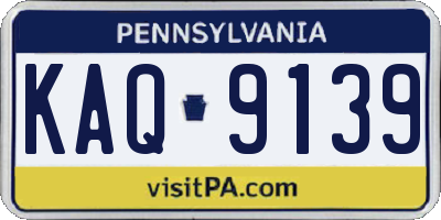 PA license plate KAQ9139