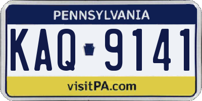 PA license plate KAQ9141