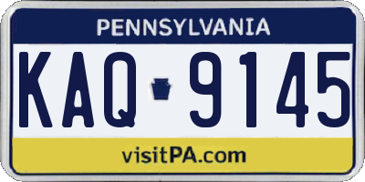 PA license plate KAQ9145