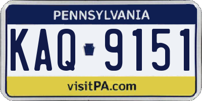 PA license plate KAQ9151
