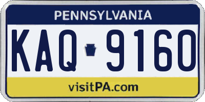 PA license plate KAQ9160
