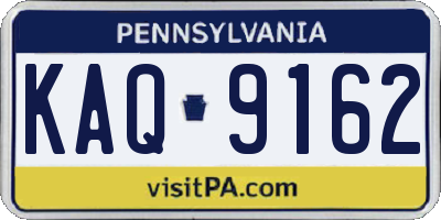 PA license plate KAQ9162
