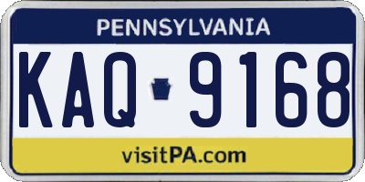 PA license plate KAQ9168