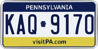 PA license plate KAQ9170