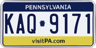 PA license plate KAQ9171