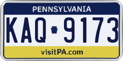 PA license plate KAQ9173