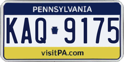 PA license plate KAQ9175