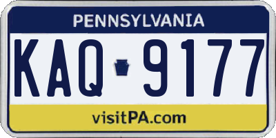 PA license plate KAQ9177