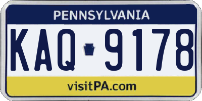 PA license plate KAQ9178
