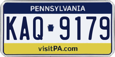 PA license plate KAQ9179
