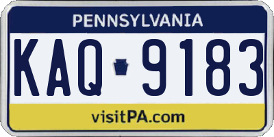 PA license plate KAQ9183