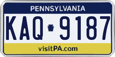 PA license plate KAQ9187