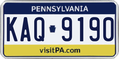 PA license plate KAQ9190