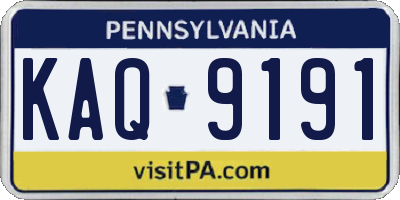 PA license plate KAQ9191