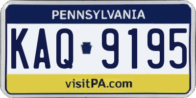 PA license plate KAQ9195