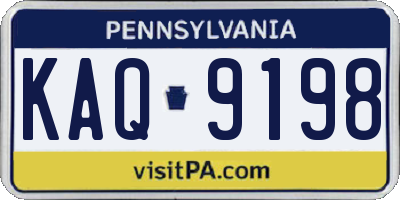 PA license plate KAQ9198