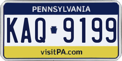 PA license plate KAQ9199