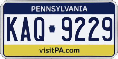 PA license plate KAQ9229