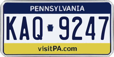 PA license plate KAQ9247