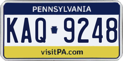 PA license plate KAQ9248