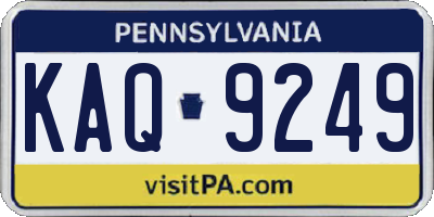 PA license plate KAQ9249