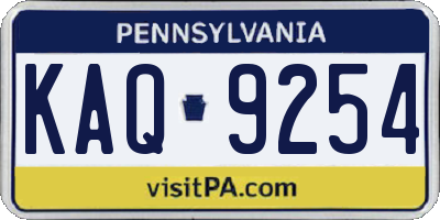 PA license plate KAQ9254