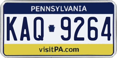 PA license plate KAQ9264