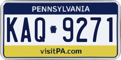 PA license plate KAQ9271