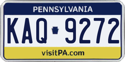 PA license plate KAQ9272
