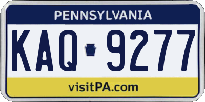 PA license plate KAQ9277