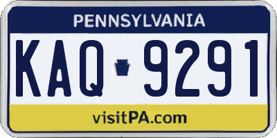 PA license plate KAQ9291