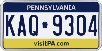PA license plate KAQ9304