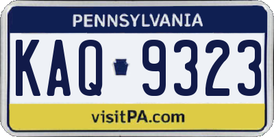 PA license plate KAQ9323