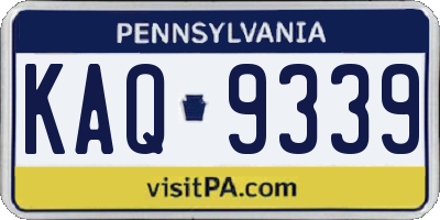 PA license plate KAQ9339