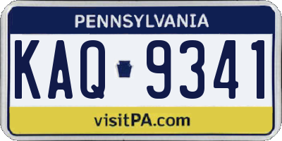 PA license plate KAQ9341