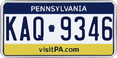 PA license plate KAQ9346