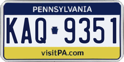 PA license plate KAQ9351