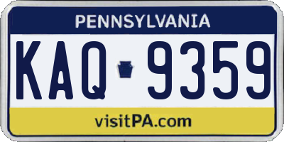 PA license plate KAQ9359